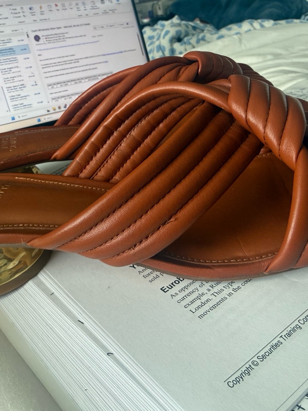 Vince Camuto Braided Slide Sandals - Rust